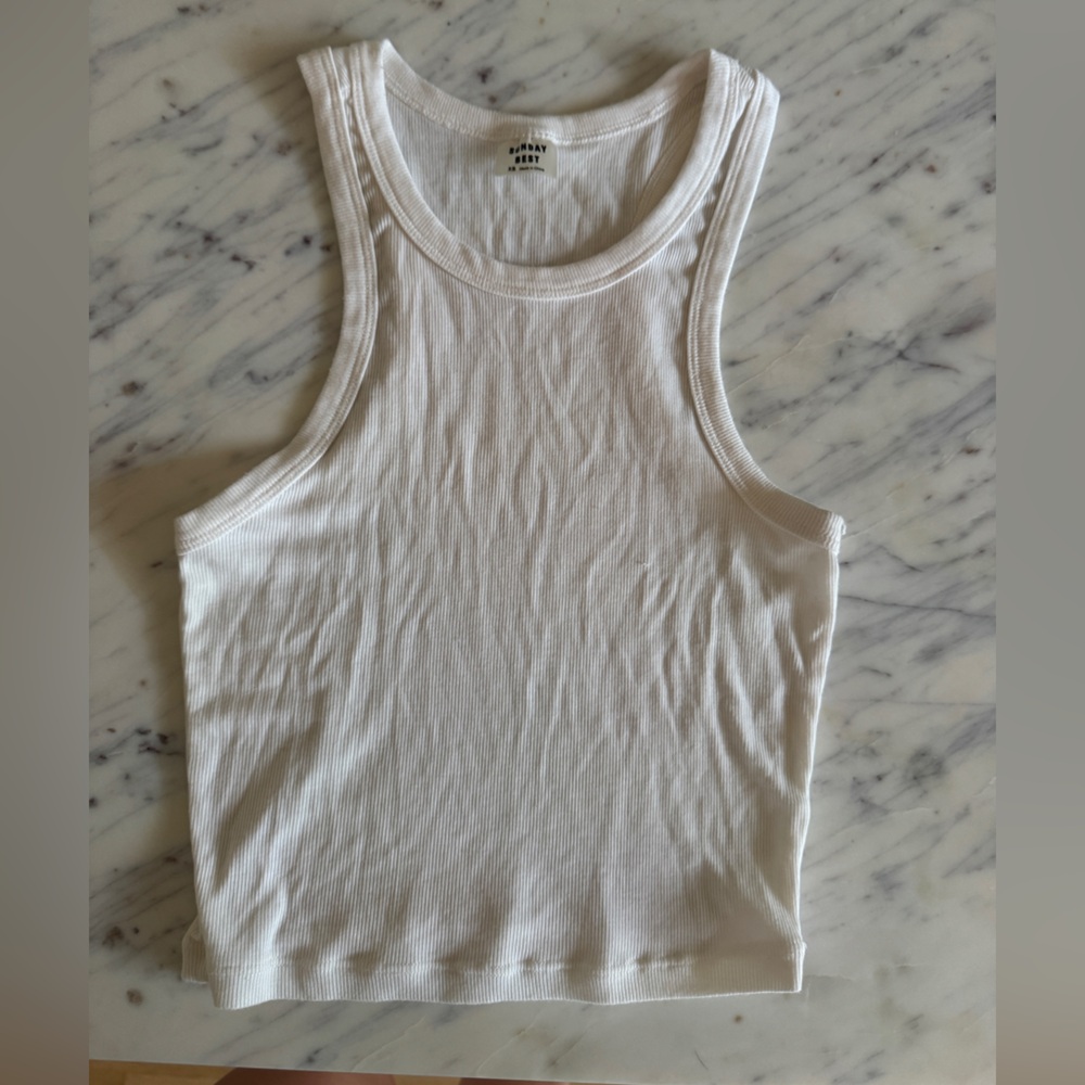 Aritzia- Sunday Best- Crop Tank - XS Cream